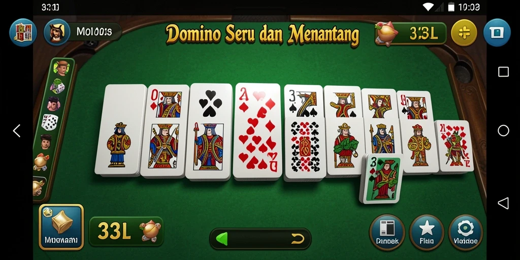 Tampilan menarik dan seru dari gameplay Domino di 33L.