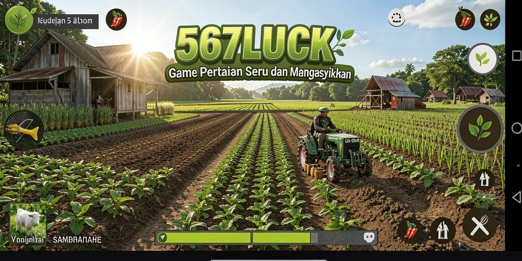 Tampilan gameplay menarik dari 567LUCK yang menunjukkan aktivitas bertani.