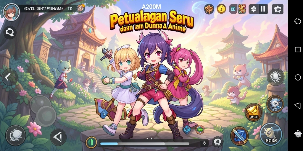 Tampilan menarik dari gameplay A200M dalam dunia Anime.
