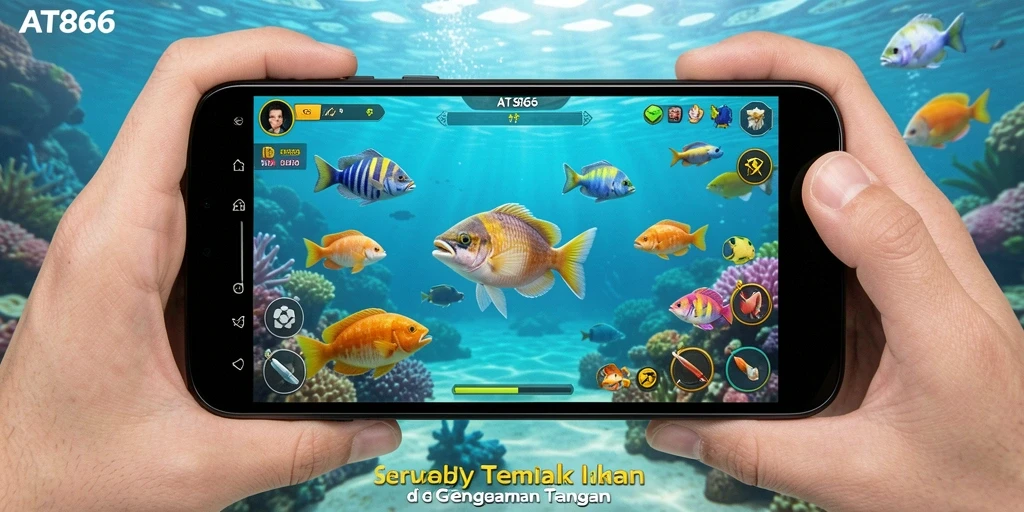 Screenshot AT866 menampilkan aksi seru tembak ikan yang seru.