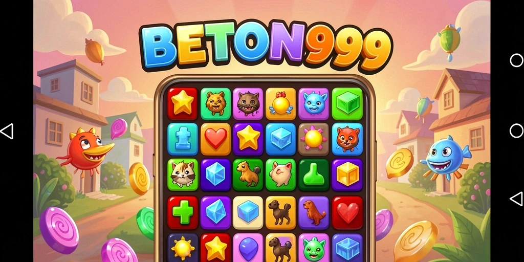 Tampilan menarik dari gameplay BETON999 dengan elemen Match-3.