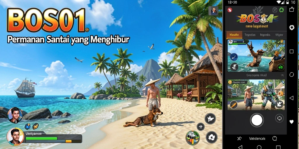 Tampilan gameplay BOS01 yang ceria dan menghibur.