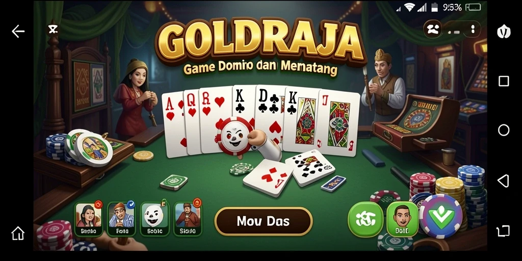 Screenshot gameplay GOLDRAJA yang menunjukkan keseruan bermain Domino.