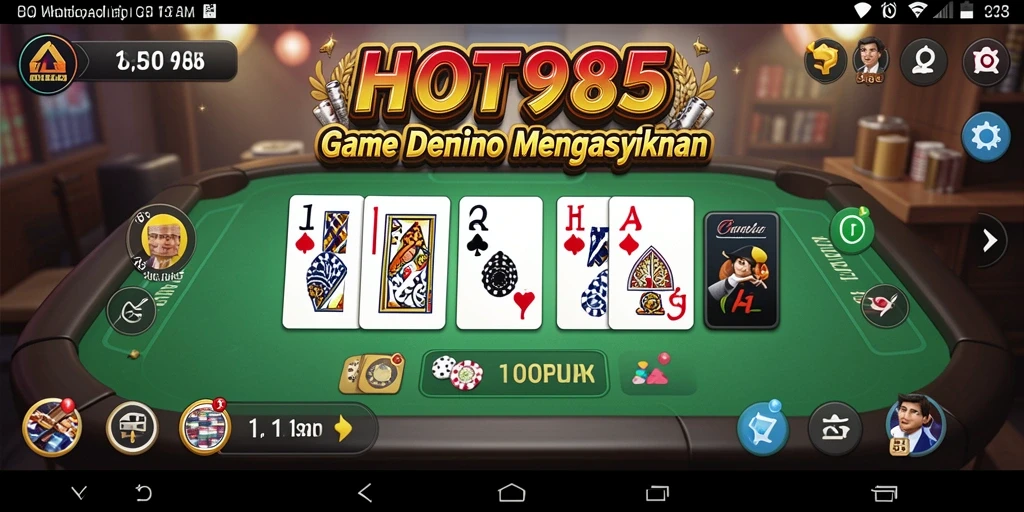 Gambar gameplay HOT985 yang menampilkan serunya bermain domino.