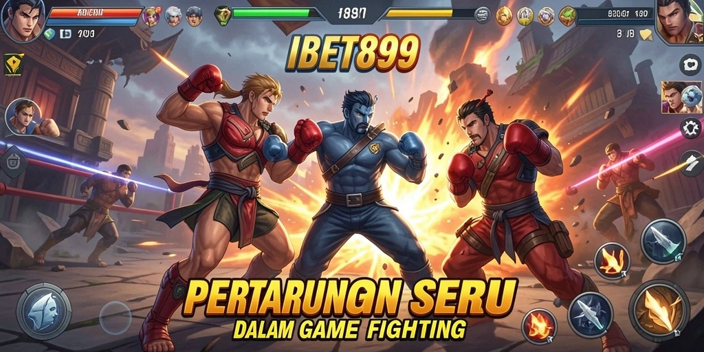 Tampilan gameplay IBET899 yang intens dalam pertarungan Fighting.
