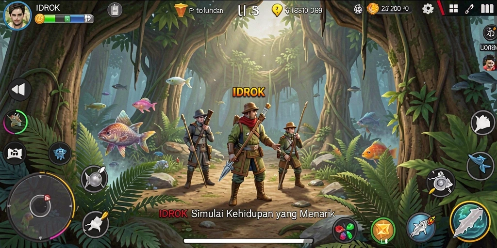 Tampilan gameplay IDROK yang menarik dan penuh interaksi.