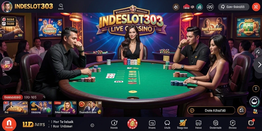 Tampilan menawan permainan Live Casino di INDESLOT303 dengan dealer langsung.