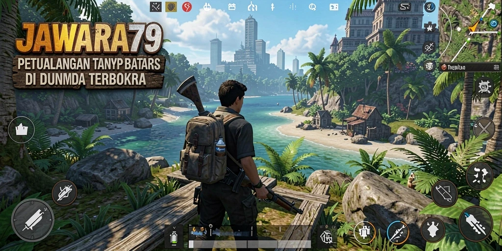 Tangkapan layar gameplay JAWARA79 yang menampilkan petualangan di dunia terbuka.
