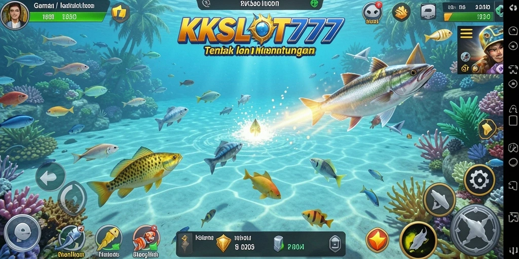 Tampilan menarik dari gameplay KKSLOT777 saat menembak ikan.