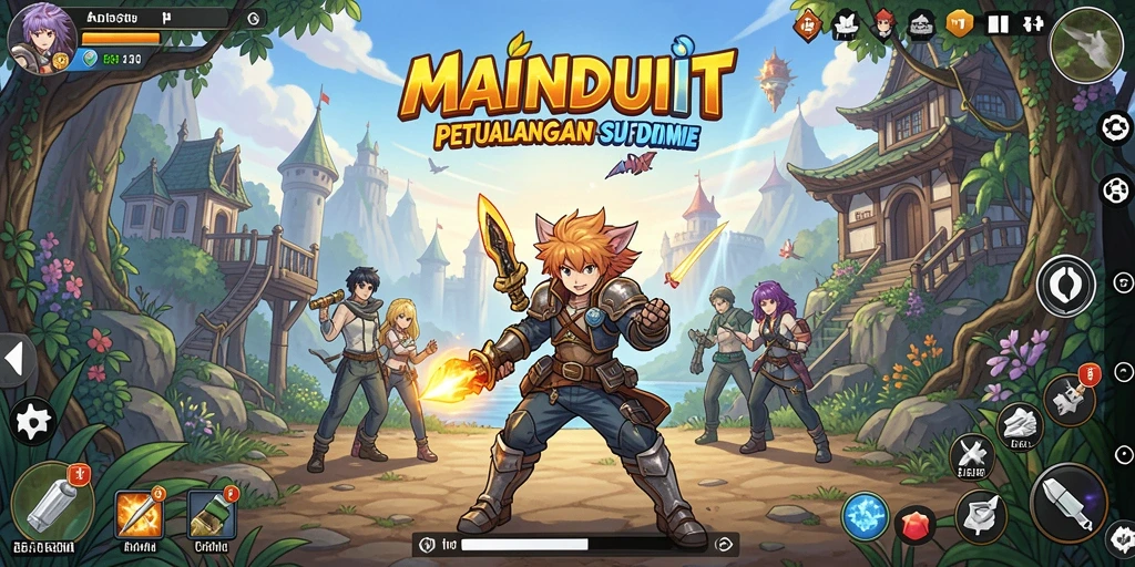 Screenshot menunjukkan aksi seru karakter dalam MAINDUIT.