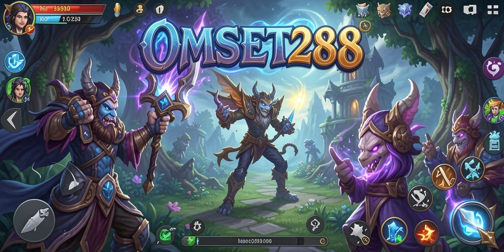 Screenshot gameplay OMSET288 menunjukkan keindahan dunia petualangan.