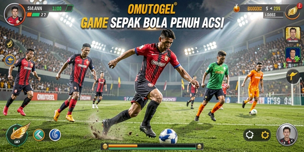 Menampilkan aksi seru di lapangan sepak bola.