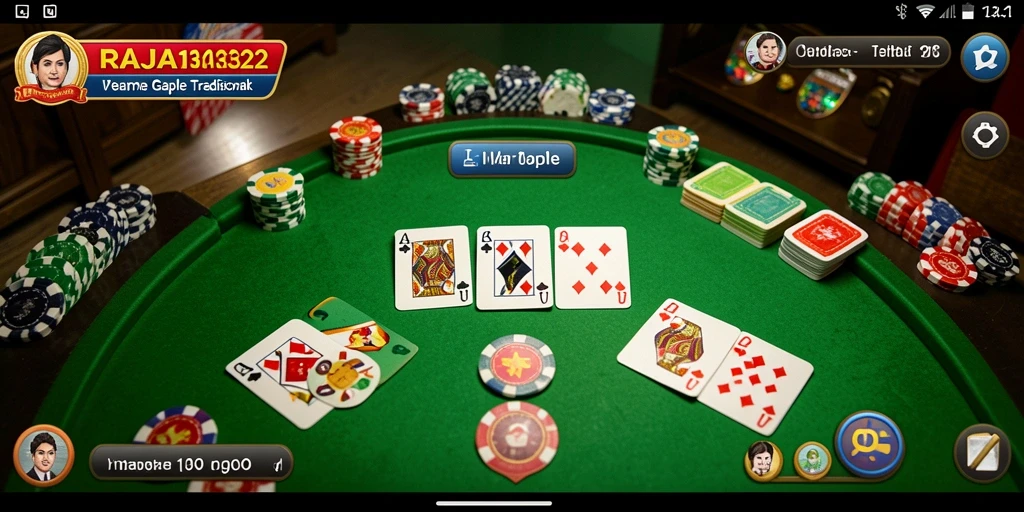 Tampilan gameplay RAJA132 yang seru dan menarik tentang Gaple.