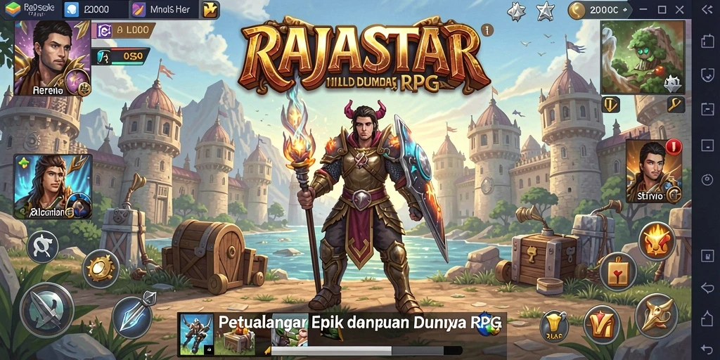 Tangkapan layar gameplay RAJASTAR dengan aksi pertarungan yang mendebarkan.