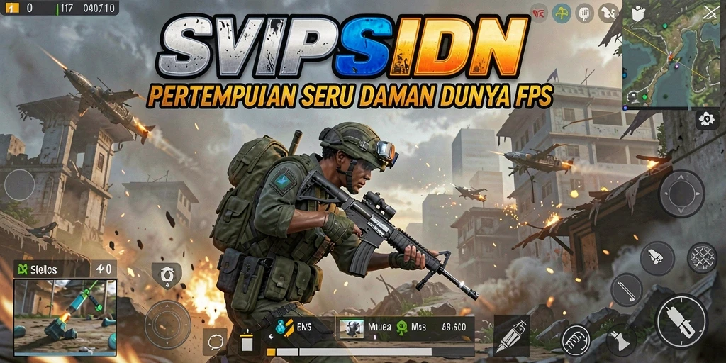 Tampilan gameplay menarik dari SVIPSIDN dengan aksi FPS.