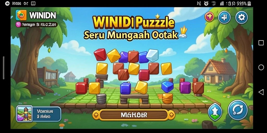 Tampilan gameplay WINIDN yang menarik dan menantang puzzle.