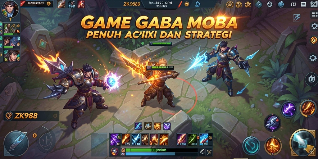 Tampilan gameplay seru dari ZK988 dalam pertarungan MOBA.